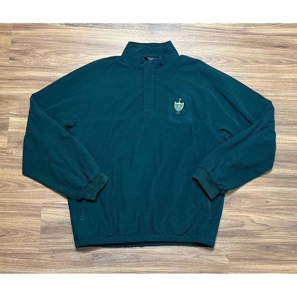 FootJoy DryJoys Green Windstopper 1/4 Zip Fleece Golf Pullover SZ XL Made in USA